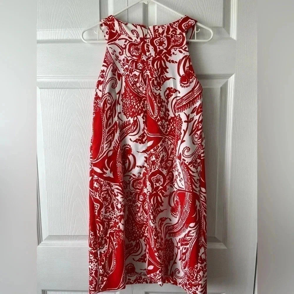PERCEPTIONS NY || Sleeveless Orange & White Floral Dress. Sz. 10 - Picture 4 of 4